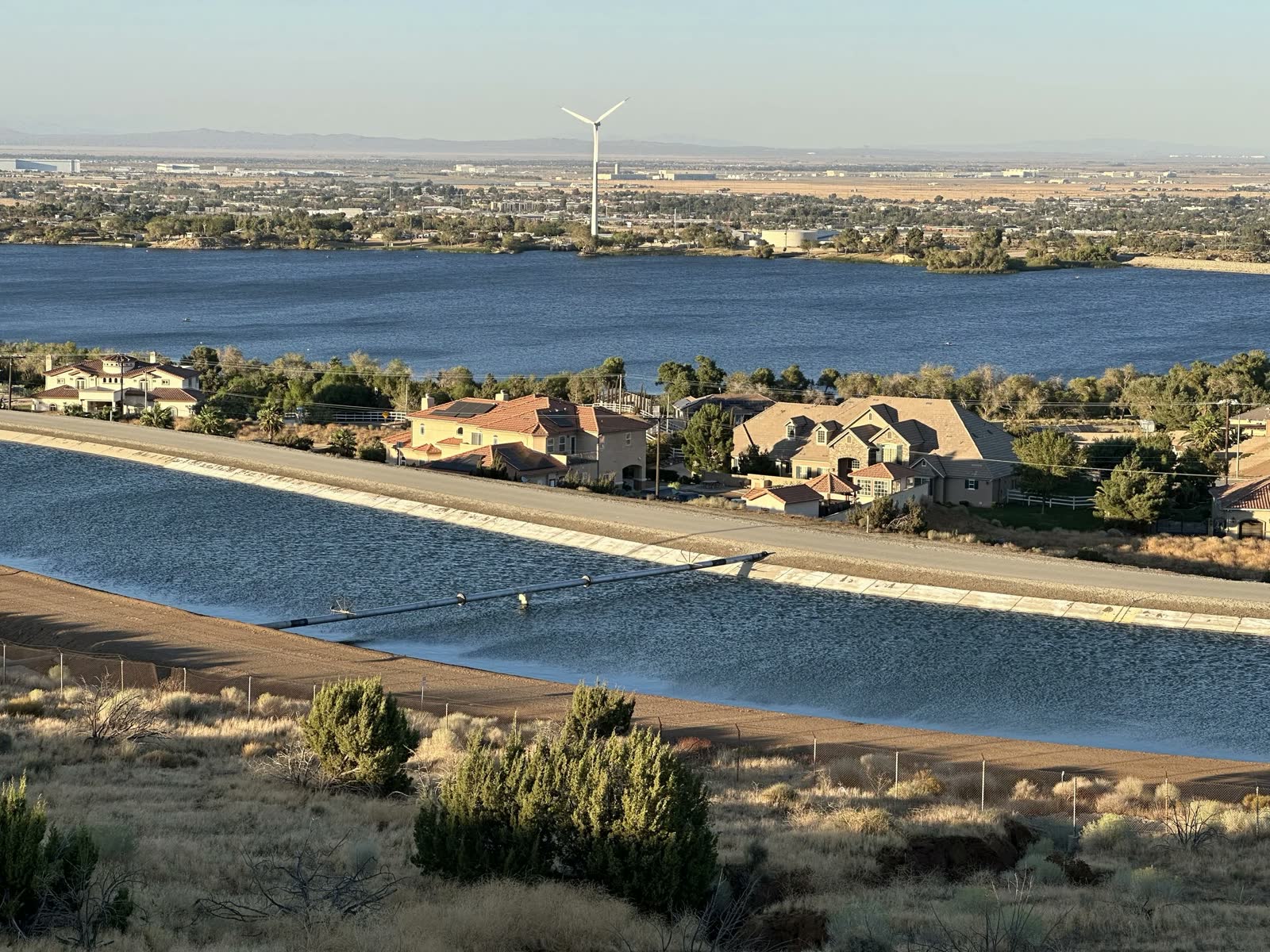 The Los Angeles Aqueduct passing a neighborhood
